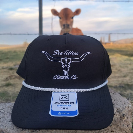 Black Longhorn Rope Hat