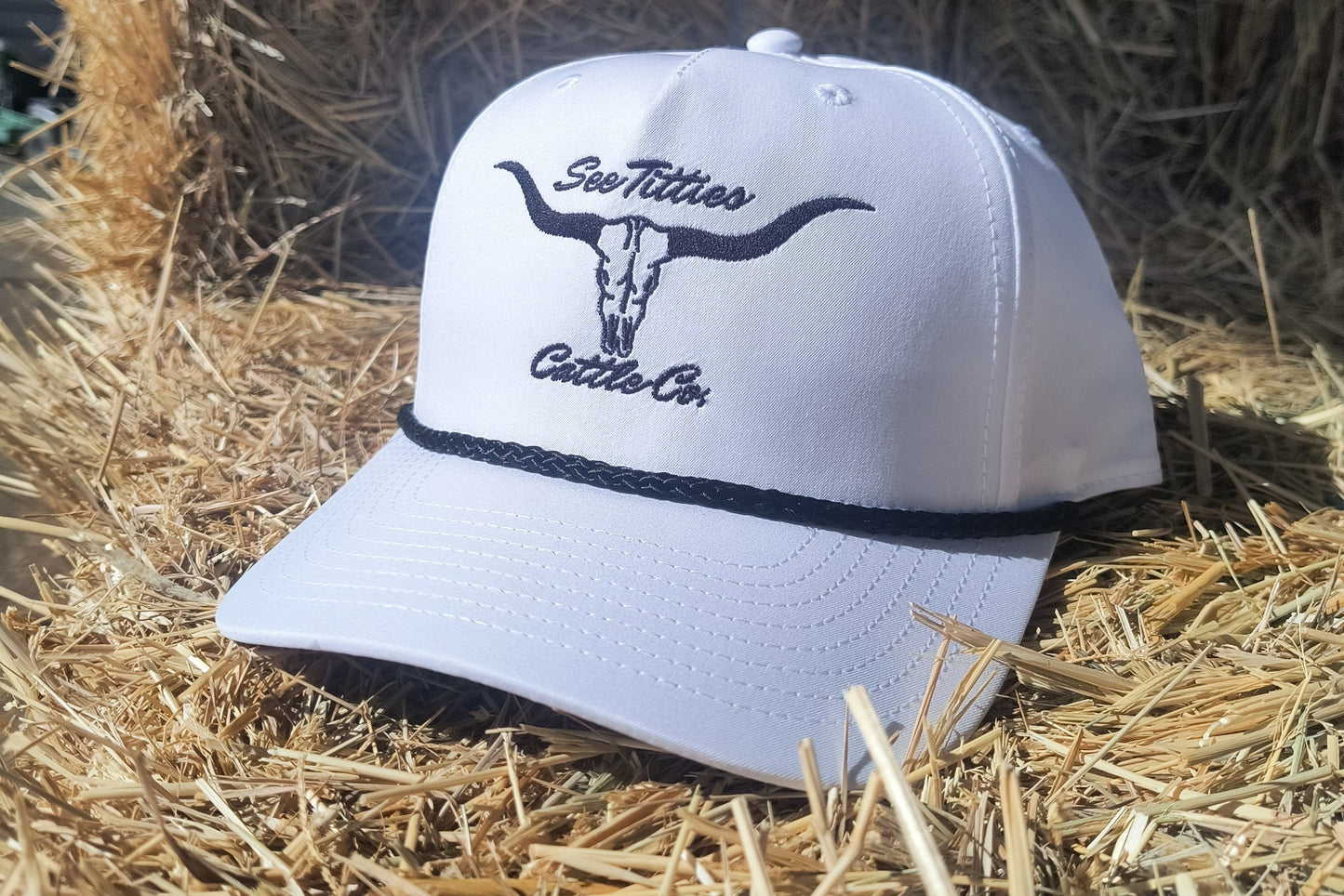 White Longhorn Rope Hat